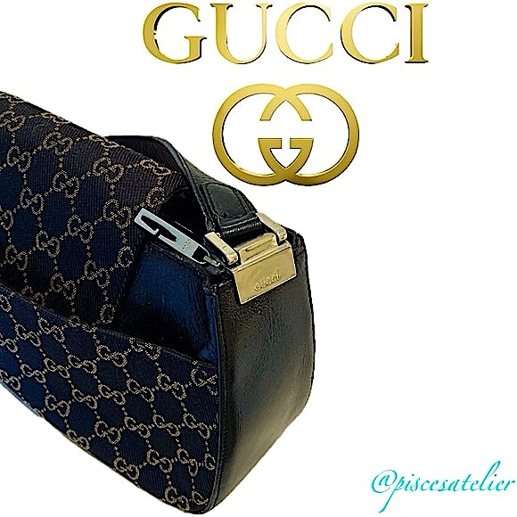 Gucci Vintage GG Monogram Supreme Canvas with Leather Trim Baguette Bag - Picture 7 of 15